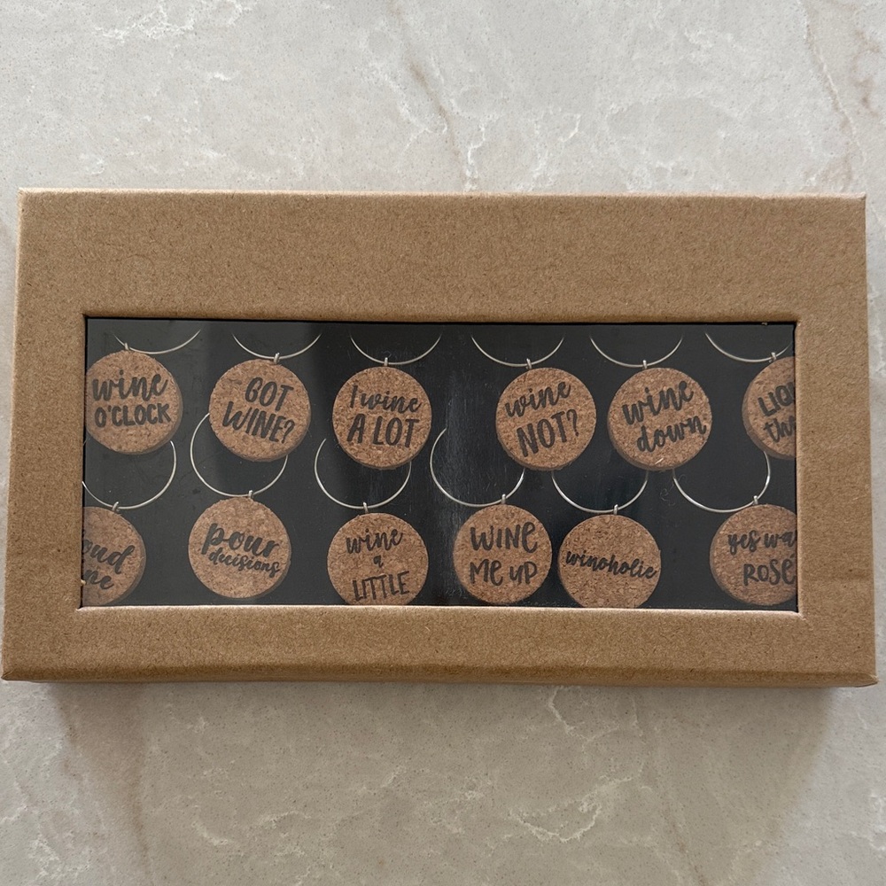 Set of wine glass charms